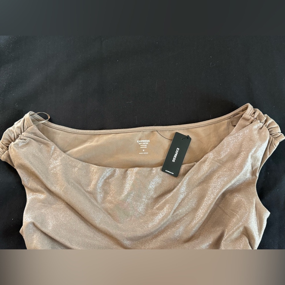 Express Metallic Tan Top - Picture 6 of 9